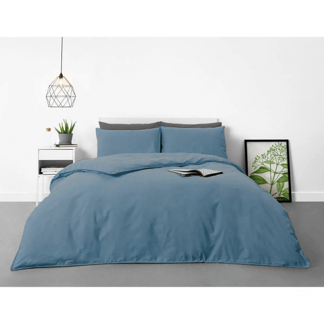 Satin bedding set (Blue)