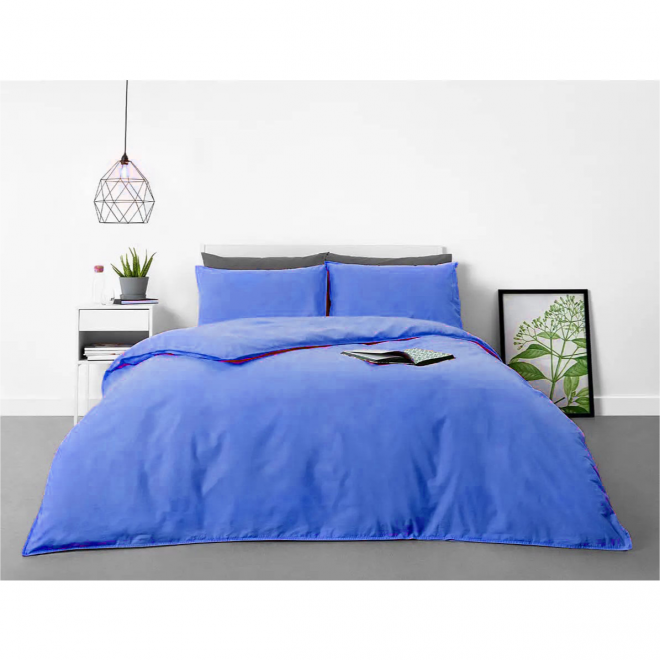 Linen bedding set blue